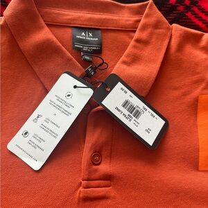 Armani Men's Vibrant Orange Polo Shirt